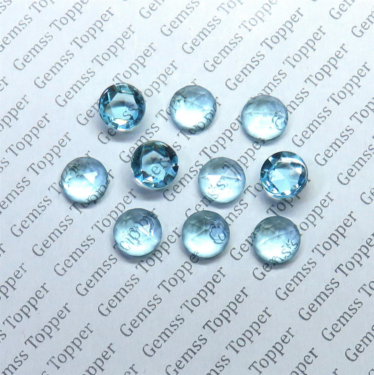 Sky Blue Topaz 3x3 mm Round Rose Cut